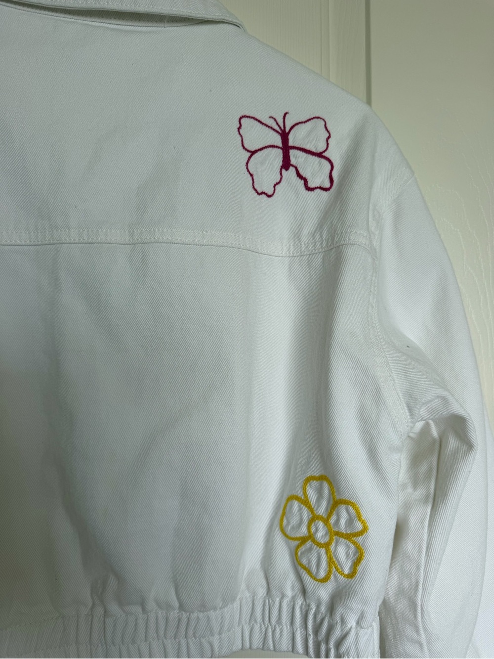 PacSun White Embroidered Zip Jacket with Multicolor Accents - Picture 6 of 9